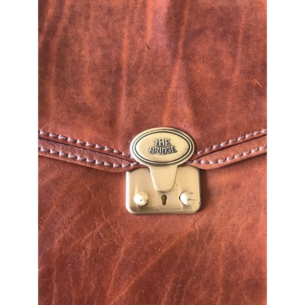 Vintage The bridge messenger laptop briefcase in English saddle